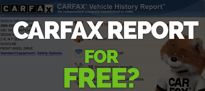 free carfax reports by vin