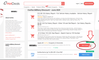 Coupon for free carfax